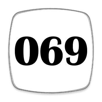 069 Frankfurt Design und Frankfurt Shirts - Viereckiger Kühlschrankmagnet - Weiß - Vorne