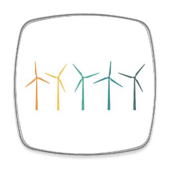 Pinwheel Retro Vintage Nature Conservation Nature - Square fridge magnet - white - Front