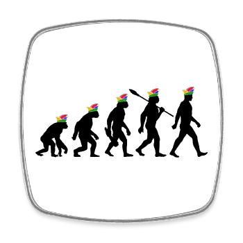 Homo Karnevalis | Evolution der Narren, Fastnacht - Viereckiger Kühlschrankmagnet - Weiß - Vorne