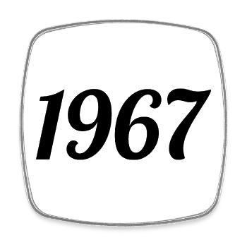 1967 Vintage 1967 Retro Geburtstag 1967 Geschenk - Viereckiger Kühlschrankmagnet - Weiß - Vorne
