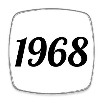 1968 Vintage 1968 Anniversaire Rétro 1968 Cadeau - Magnet carré - blanc - Devant