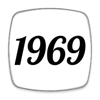 1969 Vintage 1969 Anniversaire Rétro 1969 Cadeau - Magnet carré - blanc - Devant