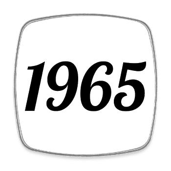 1965 Vintage 1965 Retro Geburtstag 1965 Geschenk - Viereckiger Kühlschrankmagnet - Weiß - Vorne