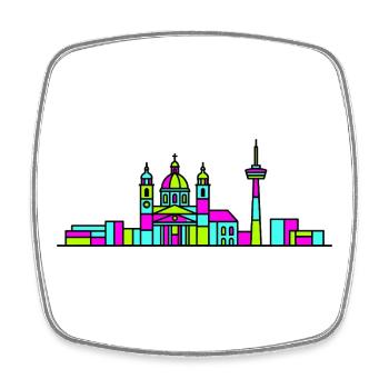 Ligne d’art de la ville de l’hôtel de ville de la ville de St Polten - Magnet carré - blanc - Devant