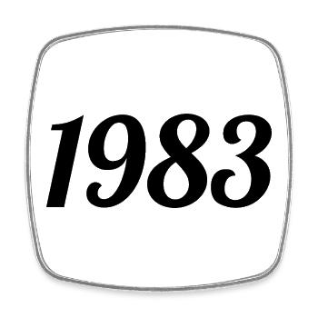 1983 Vintage 1983 Anniversaire Rétro 1983 Cadeau - Magnet carré - blanc - Devant