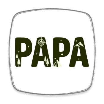 Faute de frappe de camping en plein air à Papa Mountain - Magnet carré - blanc - Devant