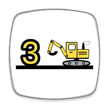 Bagger - Viereckiger Kühlschrankmagnet - Weiß - Vorne
