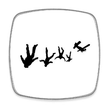 Fallschirmspringen Skydive - Square fridge magnet - white - Front