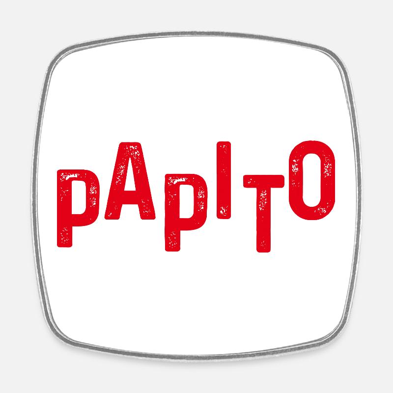 Papito Distressed Red Letters - Square fridge magnet - white
