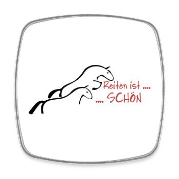 Horseback riding is beautiful... - Square fridge magnet - white - Front