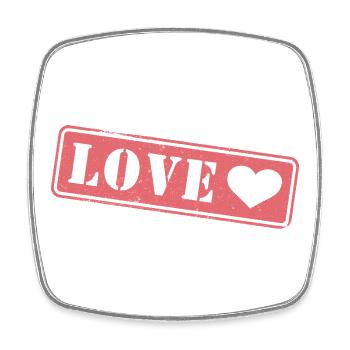 Love Stamp Heart - Square fridge magnet - white - Front