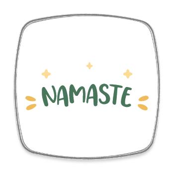Namaste Yogi Vert Doux - Magnet carré - blanc - Devant