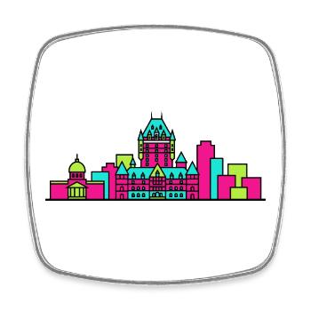 Quebec City Skyline Chateau Frontenac Art - Square fridge magnet - white - Front