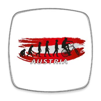 Austria Evolution Fahrradreise - Viereckiger Kühlschrankmagnet - Weiß - Vorne