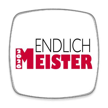 Endlich Meister 2026 - Viereckiger Kühlschrankmagnet - Weiß - Vorne