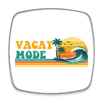 Vacation Mode Retro Cruise Beach Trip Palmen - Viereckiger Kühlschrankmagnet - Weiß - Vorne
