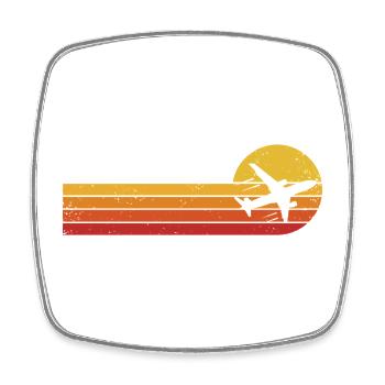 Pilote d’avion Aviateur aérien aérien rétro - Magnet carré - blanc - Devant