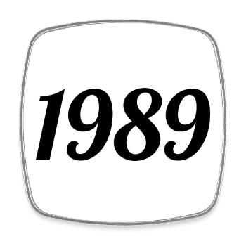 1989 - Magnet carré - blanc - Devant