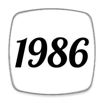 1986 - Magnet carré - blanc - Devant