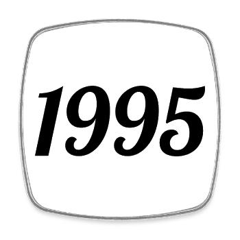 1995 - Magnet carré - blanc - Devant