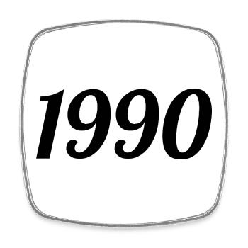 1990 - Magnet carré - blanc - Devant