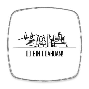 Dahoam - badisches Sprichwort Dialekt Heidelberg - Viereckiger Kühlschrankmagnet - Weiß - Vorne