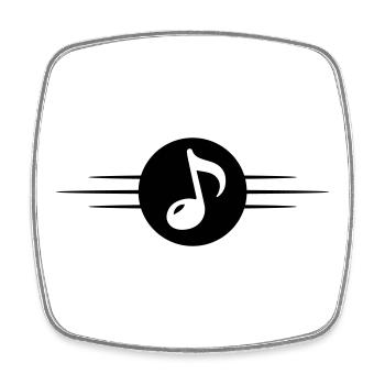 Musiknote Symbol Linie - Viereckiger Kühlschrankmagnet - Weiß - Vorne