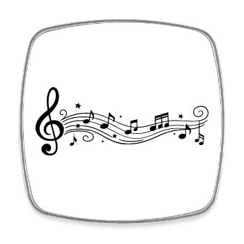 Notes musicales Clés de mélodie - Magnet carré - blanc - Devant