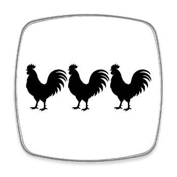 Rooster Silhouette - Square fridge magnet - white - Front