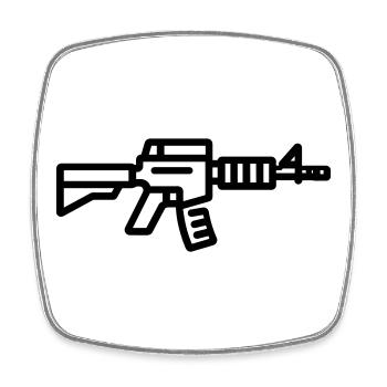 gun - Square fridge magnet - white - Front