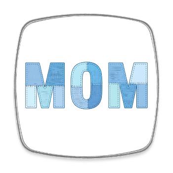 MOM Patchwork Denim Style - Magnet carré - blanc - Devant