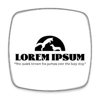 LoremIpsum – the quick brown fox ... - Square fridge magnet - white - Front