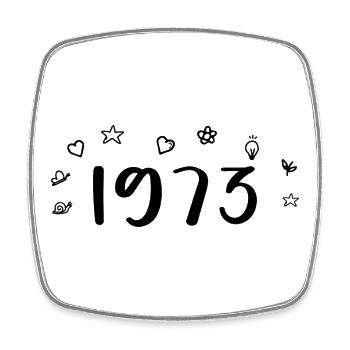 1973 Jubiläum 1973 Retro 1973 - Viereckiger Kühlschrankmagnet - Weiß - Vorne