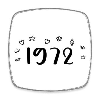 1972 Jubiläum 1972 Rückblick 1972 - Viereckiger Kühlschrankmagnet - Weiß - Vorne