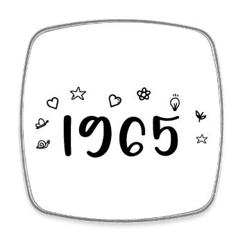 Jubiläum 1965 1965 Retro 1965 - Viereckiger Kühlschrankmagnet - Weiß - Vorne