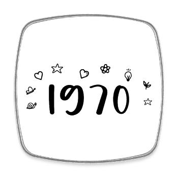 1970 Anniversary 1970 Retro 1970 - Square fridge magnet - white - Front