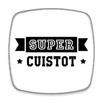 Super Chef - Kitchen - Cook - Square fridge magnet - white - Front
