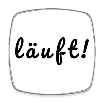 läuft! - Viereckiger Kühlschrankmagnet - Weiß - Vorne