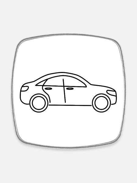 Car Design - Square fridge magnet - white