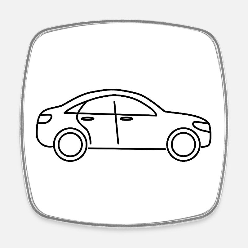 Car Design - Square fridge magnet - white