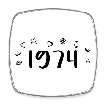 1974 Anniversaire 1974 Retro 1974 - Magnet carré - blanc - Devant