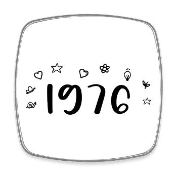 1976 Anniversary 1976 Retro 1976 - Square fridge magnet - white - Front