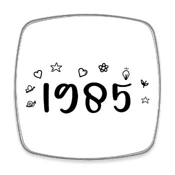 Jubiläum 1985 1985 Retro 1985 - Viereckiger Kühlschrankmagnet - Weiß - Vorne