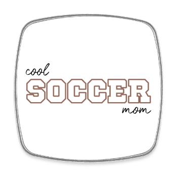 Maman de foot cool - Magnet carré - blanc - Devant