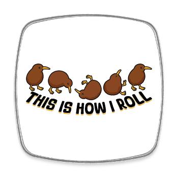 So mache ich Kiwi Bird Neuseeland Kawaii - Viereckiger Kühlschrankmagnet - Weiß - Vorne