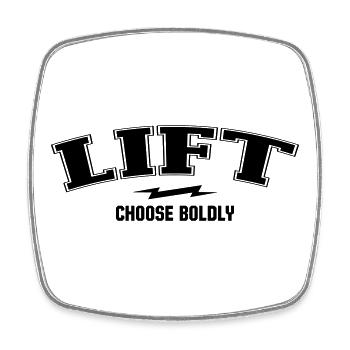 Varsity Arch - Lift Dept - Square fridge magnet - white - Front