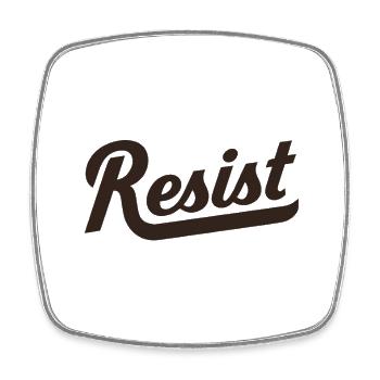 Resist Schriftzug Mutiger Protest - Viereckiger Kühlschrankmagnet - Weiß - Vorne