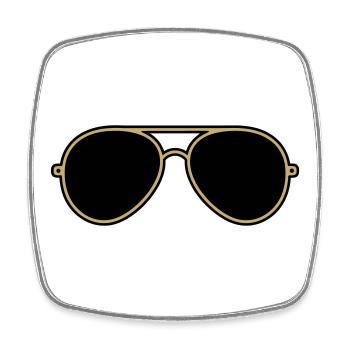 Iconic Gold & Black Aviator Goggles - Square fridge magnet - white - Front