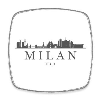 Milan Italie, silhouette de Milan - Magnet carré - blanc - Devant