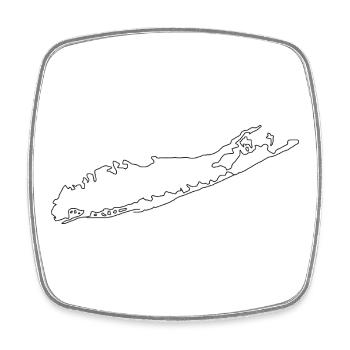 Long Island - Square fridge magnet - white - Front